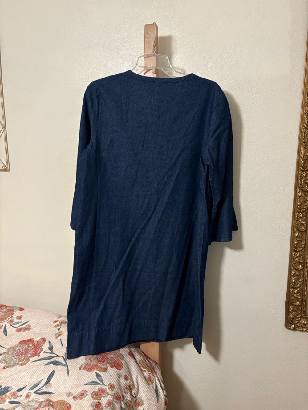 Draper James Indigo Ruffle-Placket Mini Dress - Picture 3 of 9
